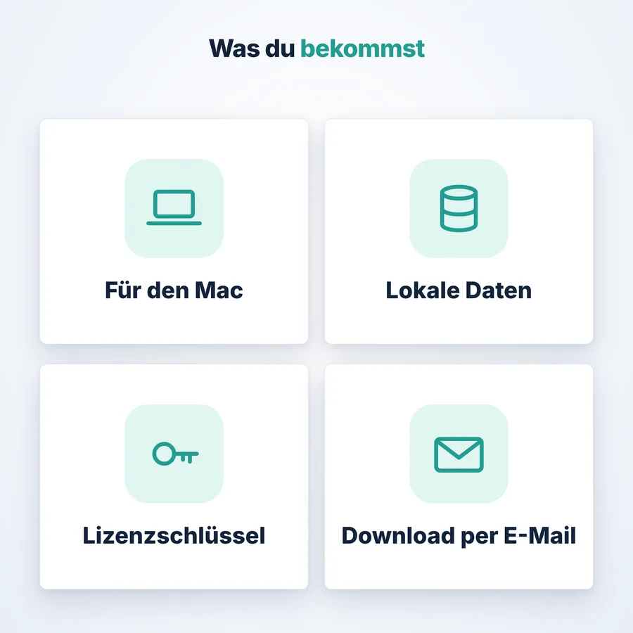 Fuhrpark Pro: Lieferumfang (App-Ansicht mit Beispieldaten)